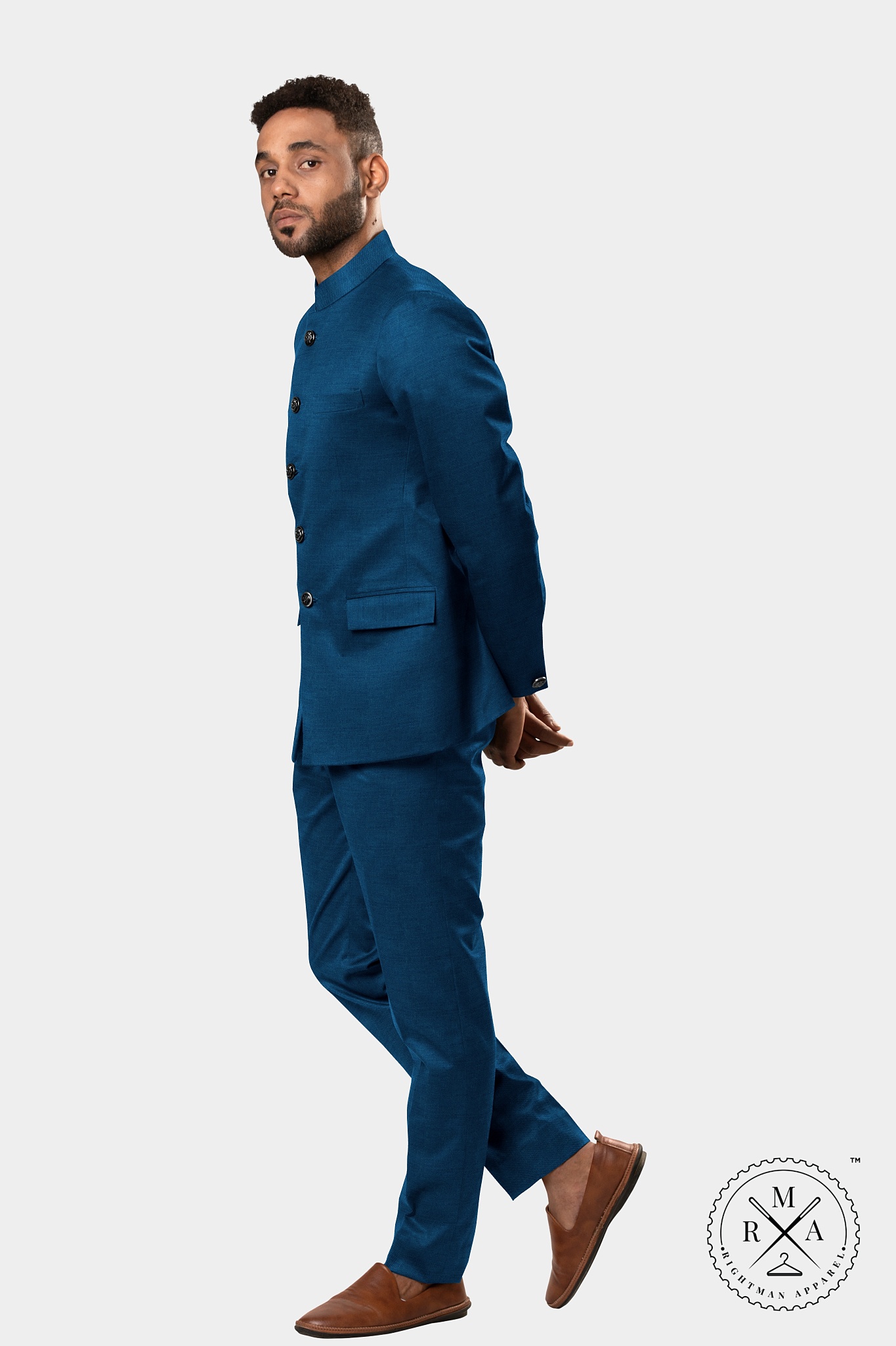 Blue Linen Jodhpuri Suit SU253